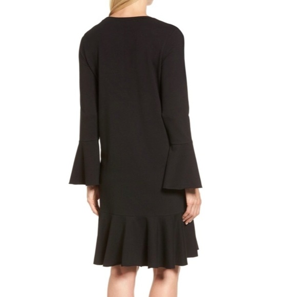 Halogen Black Ruffle Detail Knit Dress Medium - Picture 3 of 4